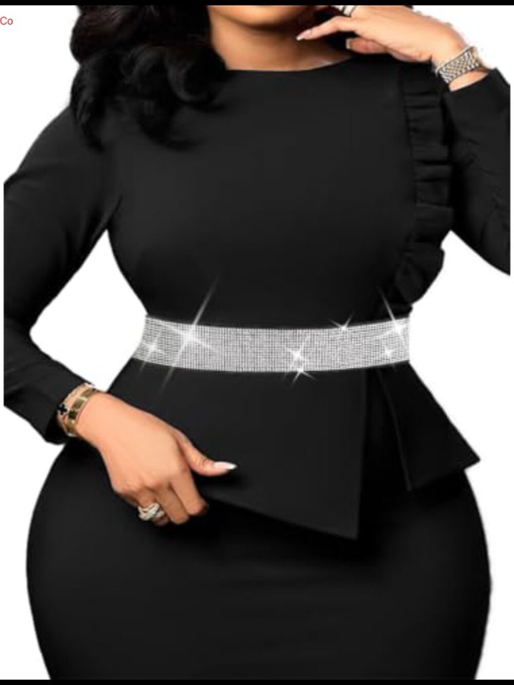 Rhinestone Belt Stretch Formal Dress Belt Plus Size Elastic Waist